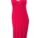 Lovestitch Pink Sleeveless Deep V-Neck Cami Camisole Tank Maxi Dress Size S/M Photo 0