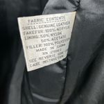 Vtg Laura Winston Collection XL Black Leather Trench Coat Fox Fur Collar Photo 9