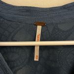 Free People  Canyon Rose Button Down Blue XS Top Gauze Boho Spring Beach Blouse Photo 3