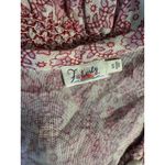 Faherty size Small Mini Dress Bemini Red Floral Print Rayon Smocked Waist A-Line Photo 3