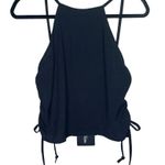 Pretty Little Thing Black Strappy Lace Up Crepe Side Ruched Racer Cami Top Sz 8 Photo 4
