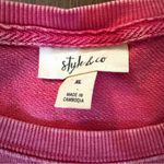 Style & Co acid wash hot pink heart sweatshirt, size XL Photo 9