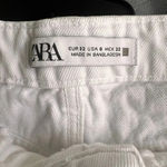 ZARA DISTRESSED FRAYED HEM WHITE JEAN SHORTS SIZE 0 Rodeo Festival Summer Photo 2