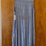 Time & Tru  Women's Sleeveless Dress Blue White Striped NWT Size Large 12-14 Photo 2