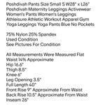 Poshdivah Pants Size Small S W28" x L26" Poshdivah Maternity Leggings Activewear Women's Pants Blue Photo 2