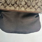 Coach Signature Canvas Wristlet Clutch Brown Tan Monogram Logo Small Pouch 6x4 Photo 7