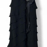 Tadashi  silk dress black ruffled Photo 0