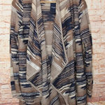 Lucky Brand  | Earth Tone Aztec Textured Drape Front Cardigan Photo 0