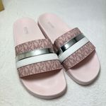 MICHAEL Michael Kors Brandy Pink and Silver Slide Size 8M Photo 5