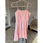 Pink Lily  Smocked Gingham Mini Dress Cotton Gauze L Cottagecore Coquette Photo 2
