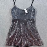 Anthropologie Hutch Sleeveless Animal Print Sequin Romper Size XS Spaghetti Stra Photo 0