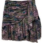 Anthropologie Tulle Purple Colorful Floral Flirty Ruffled Mini Skirt Size 10 Photo 4