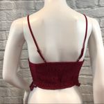 Free People  Burgundy Crochet Bradley Crop Top Photo 2