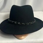 Forever 21  Fedora Hat Wool Black Silver Chain Photo 8