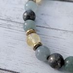Vintage Stretch Bracelet Yellow & Muted Green Tones Photo 5