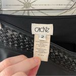 Cache Black Leather Front V-Waist Pant Photo 2