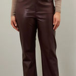 Marissa Webb Pants‎ Womens 8 Purple Red Faux Leather Kick Flare Trousers Photo 0