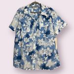Jones New York  Sport Blue and White Hawaiian Button Up Shirt 3X Photo 0