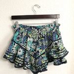 Aerie Womens Skirt Shorts Blue Green Floral Pull On Layered Tiered Size Small Photo 1