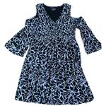 Ninety Black and White Patterned Cold Shoulder Dress Photo 0