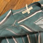 Maje  Pandora Woven Stripe Twill Jacquard Jumpsuit Sz 34 / XS / 2 Aqua teal ASO Photo 1