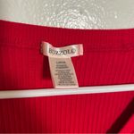 Bozzolo  V-Neck Long Sleeve Crop Top Red Ribbed L Photo 7