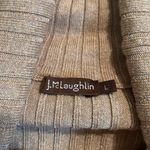 J. McLaughlin  | Sparkly Gold Flecked Light Brown Ribbed Turtleneck Shirt Size L Photo 3