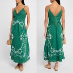 Sea NY Vesna Embroidered Cotton Linen Slip Midi Dress Green Size 2 Photo 9