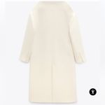 ZARA Women Double Breasted Textured Coat Oyster White Photo 7