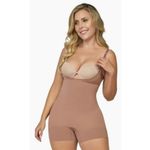 Brand New Curveez Women's Large Coca Brown Second Skin Hip Hugger Bodysuit Photo 1