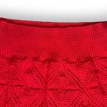 Vintage 60s Knit Sweater Vest Cherry Red Open Weave Geometric Pattern Medium Photo 2