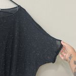 Michael Stars Black Gold Metallic Threads Short Sleeve Asymmetrical Top Y2K OS Photo 2