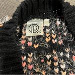 R FASHION Apparel Thread Textured Knit Cardigan Sweater Jacket Fringe Size L/XL Black Size L Photo 7