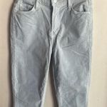 Mother The Mid Rise Dazzler Ankle Fray Hopscotch Stone Blue Corduroy Size 25 Photo 5