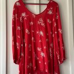 Billabong  Red Floral Long Sleeve Tunic Dress Photo 9