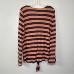 Prómesa Promesa NEW Coral Gray Striped Tie Front Long Sleeve Thermal Top Size L Photo 4