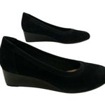 Clarks  Mallory Berry Wedge Pump Black Suede US Women's 9M Photo 2