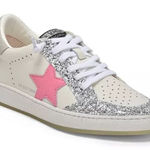 Vintage Havana Lolita Glitter Silver and Pink Star Sneakers Size 7 Photo 0
