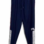 FILA Blue Lined Running Pants Large Logo on Leg Photo 0
