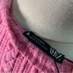ZARA  cable knit pink short sleeve sweater pearls detail size Small Photo 3