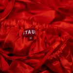 STAUD  Sidney Satin Halter Neck Strappy Back Straight Line Midi Dress Orange M  Photo 2