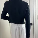 BCBGMAXAZRIA Abbey Blazer Jacket Black Asymmetrical Open-Front Crop S Photo 6