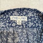 She & Sky Blue and White Boho Preppy V-Neck Flutter Sleeve Sundress Photo 1