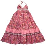 Free People NWT Real Love Maxi in Meadow Combo Floral Cotton Halter Dress L Photo 0