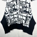 Sun Kim Midi Dress Size Medium Geometric Travel Artsy Lagenlook Hankerchief Hem Black Photo 3