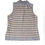 Nine West Cara Santana x Mockneck Sweater Tank L EUC Gray and Tan Photo 1