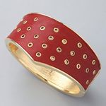 House of Harlow 1960 Red Riveted Gladiator Cuff Photo 0