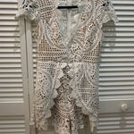Intermix  white deep neck plunge lace detail romper in size‎ small Photo 0