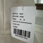 After Six  Bow Neck Crepe Gown Ivory Halter Dress, Size 10 New with Tag Photo 7