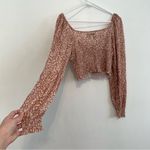 Urban Outfitters UO Old Soul Smocked Top Mauve Pink ish Leopard Cheetah Crop Top Photo 14